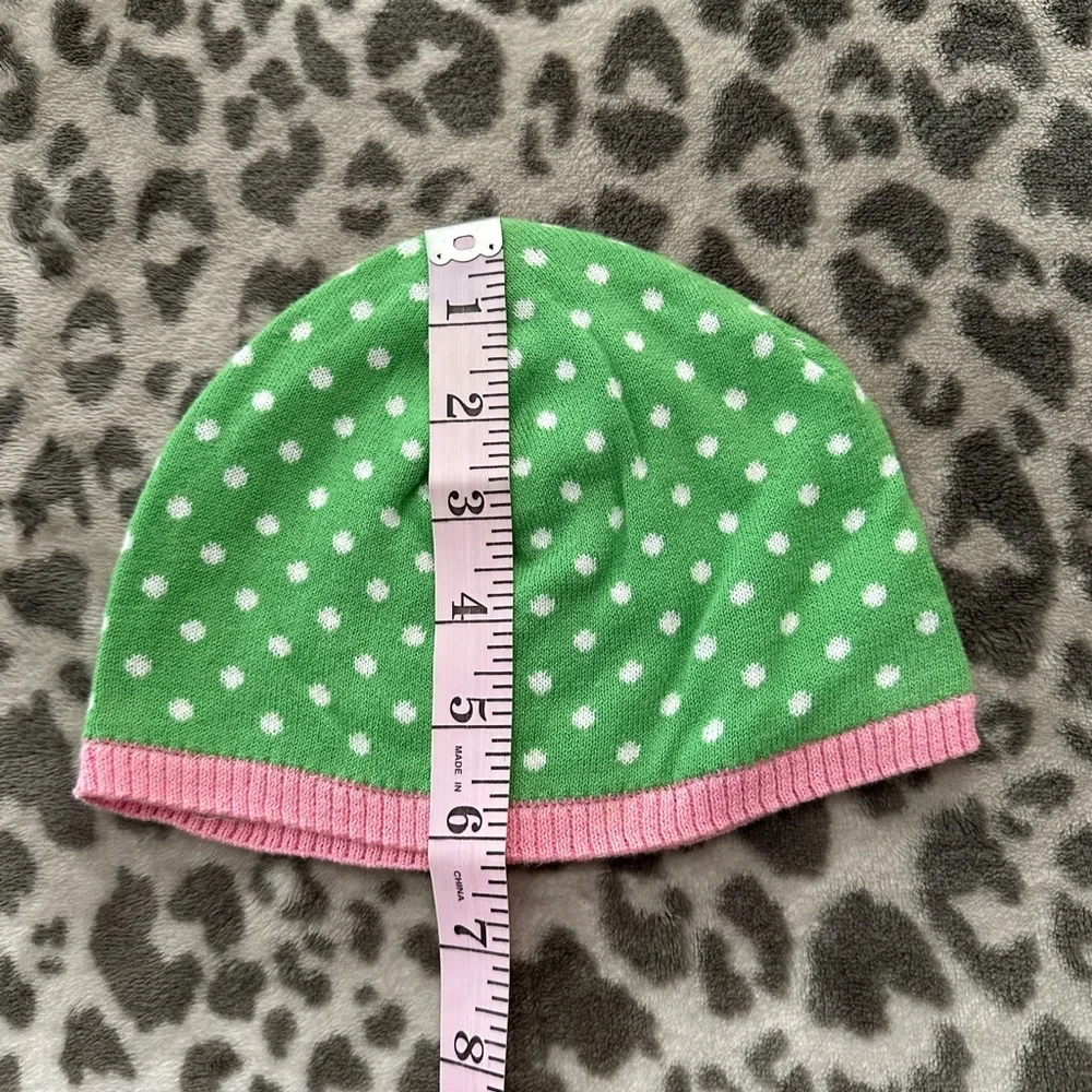 2008 babyGap  Lightweight Polka Dot Hat in Green White & Pink Size 18-24 months